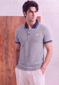 Grey Texture Polo Shirt