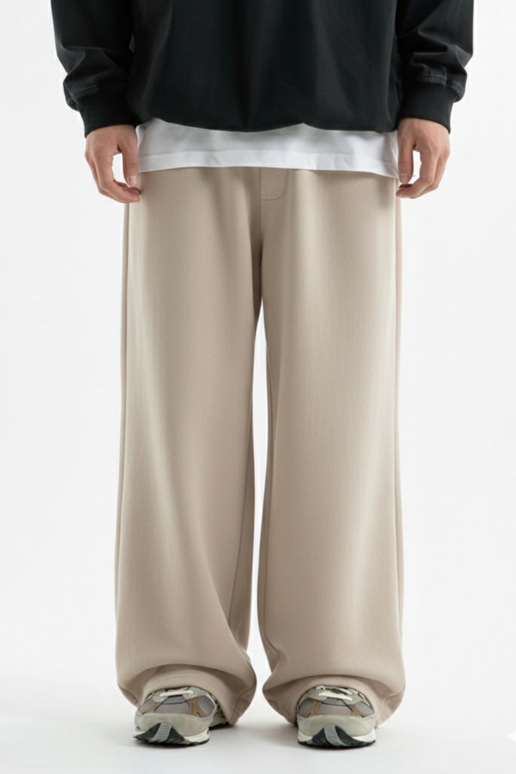 Men's Loose Fit  Beige Trouser