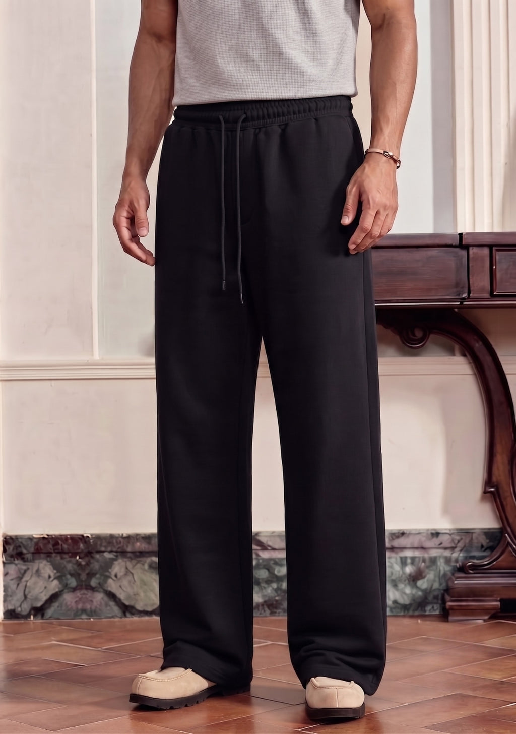 Men's Loose Fit Black Trouser