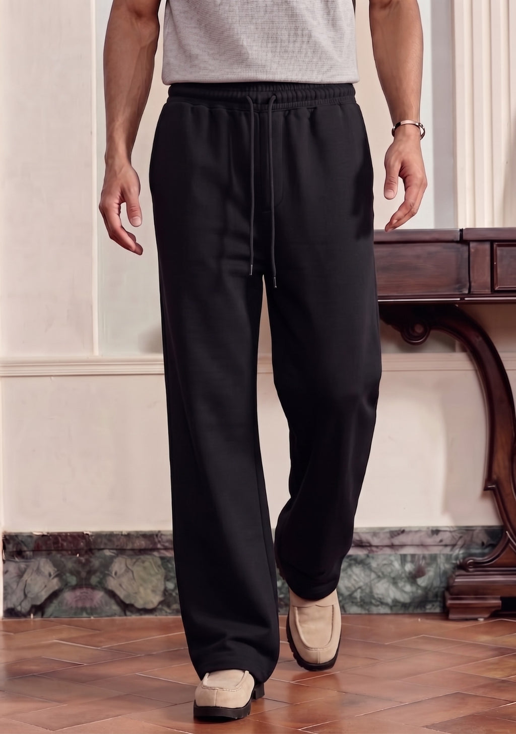 Men's Loose Fit Black Trouser
