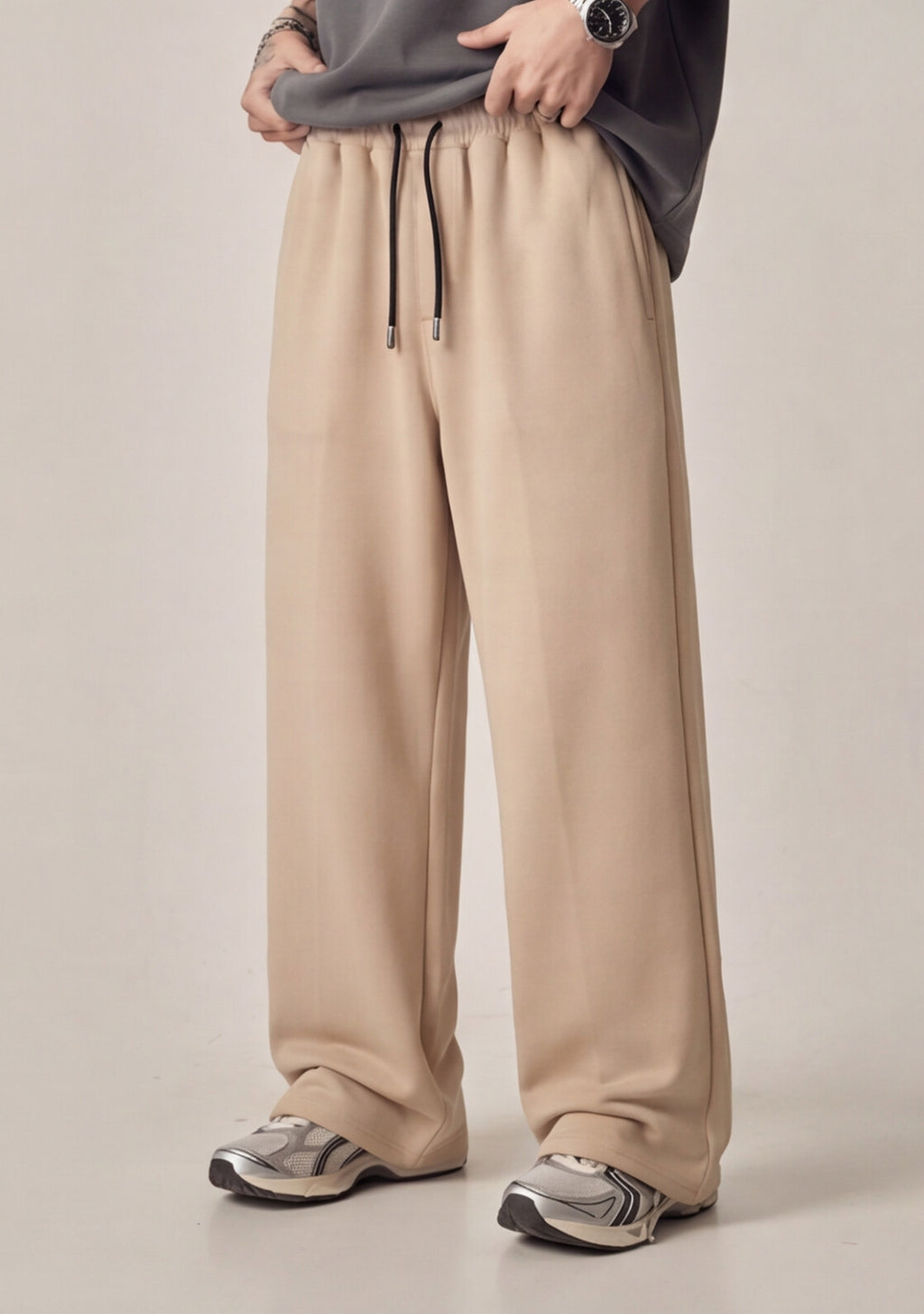 Sand Beige Relaxed Fit Trousers