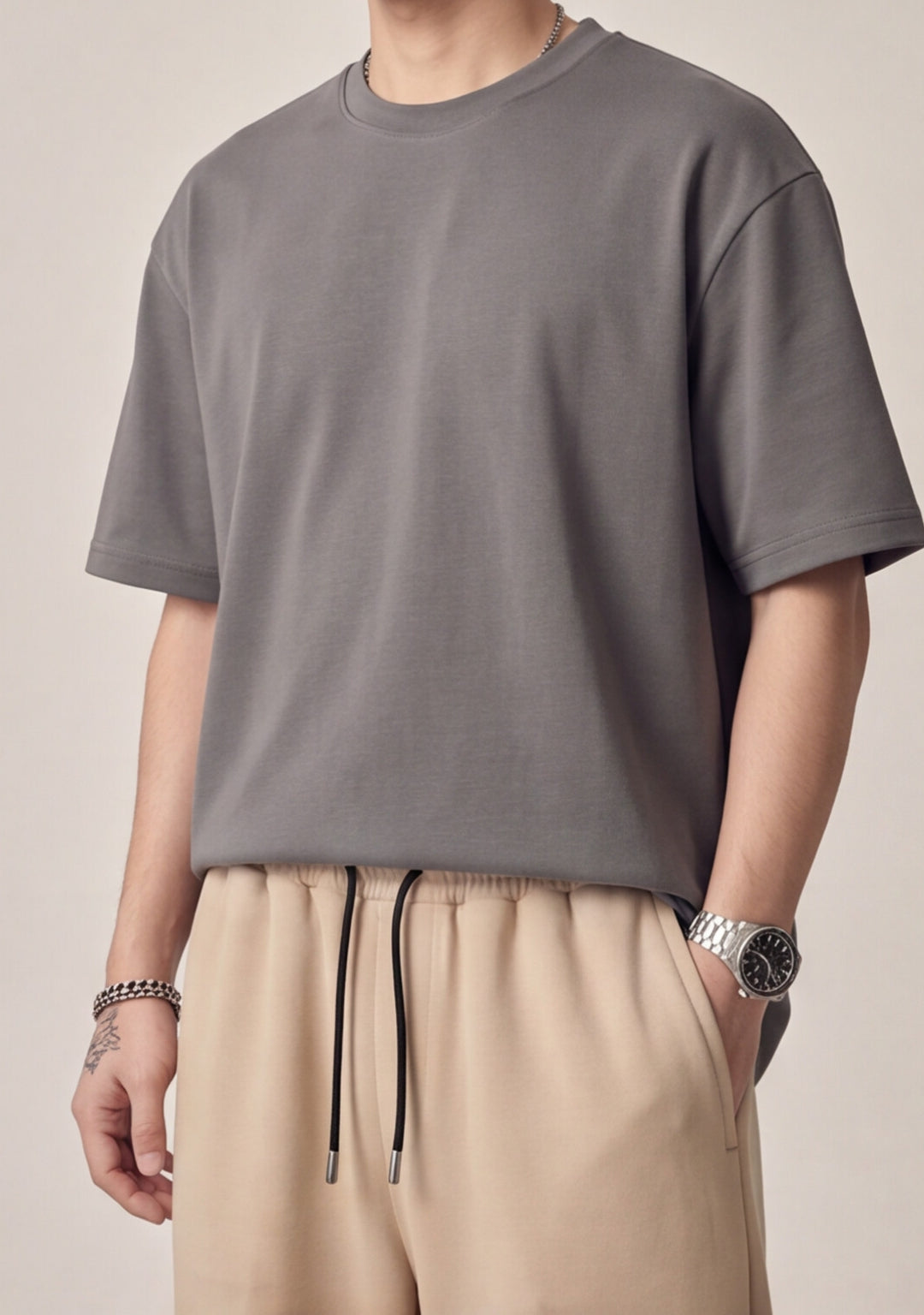 Sand Beige Relaxed Fit Trousers