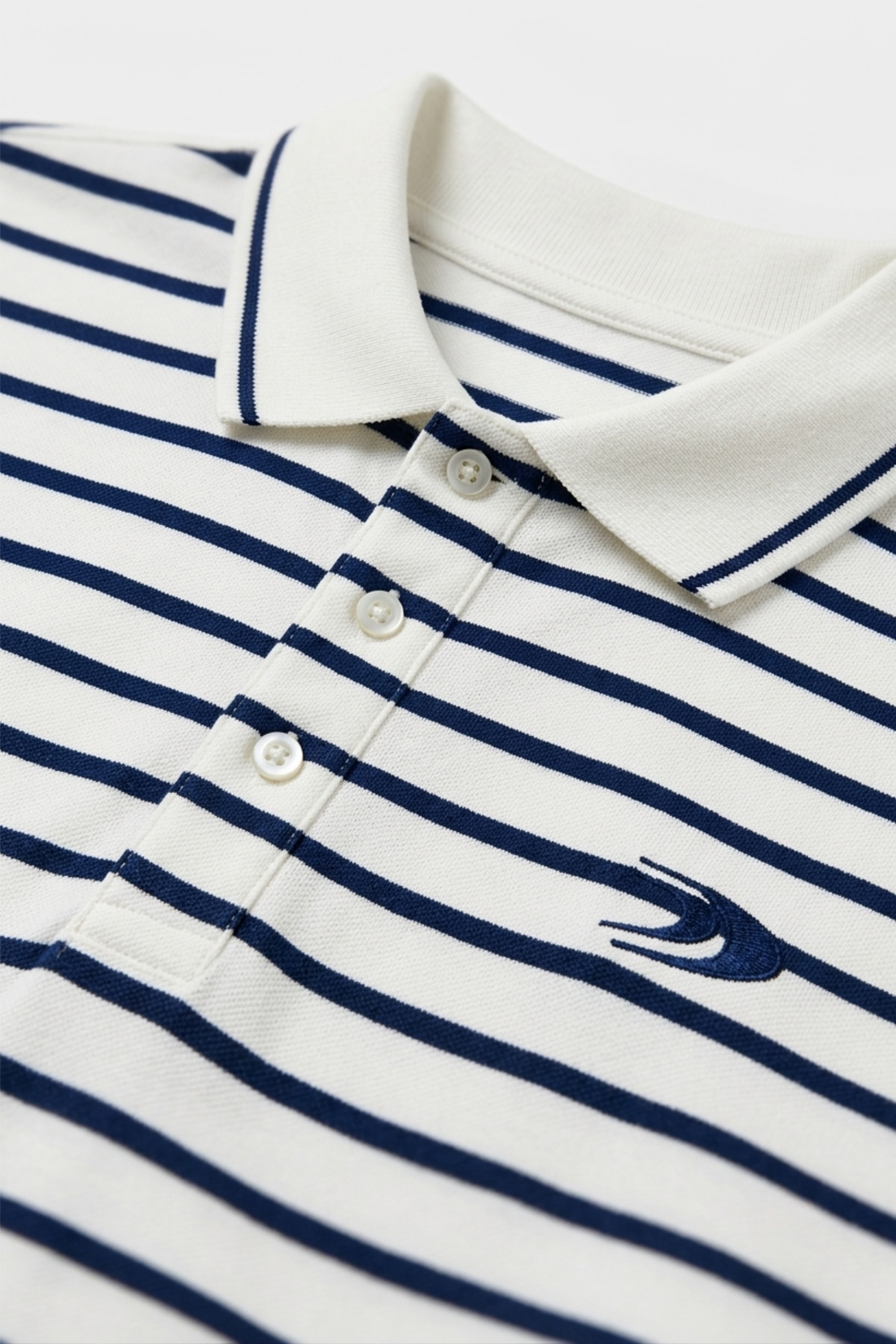 Knitted Stripe Polo Shirt