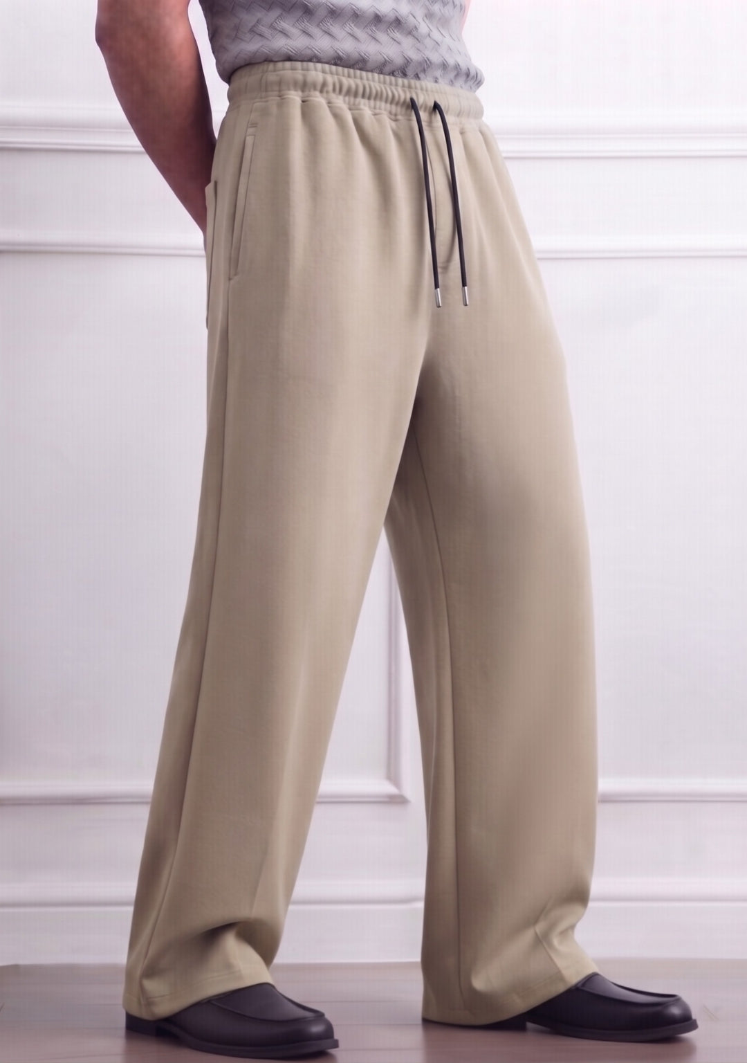 Sand Beige Relaxed Fit Trousers