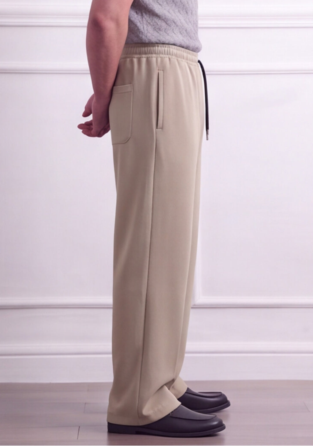 Sand Beige Relaxed Fit Trousers