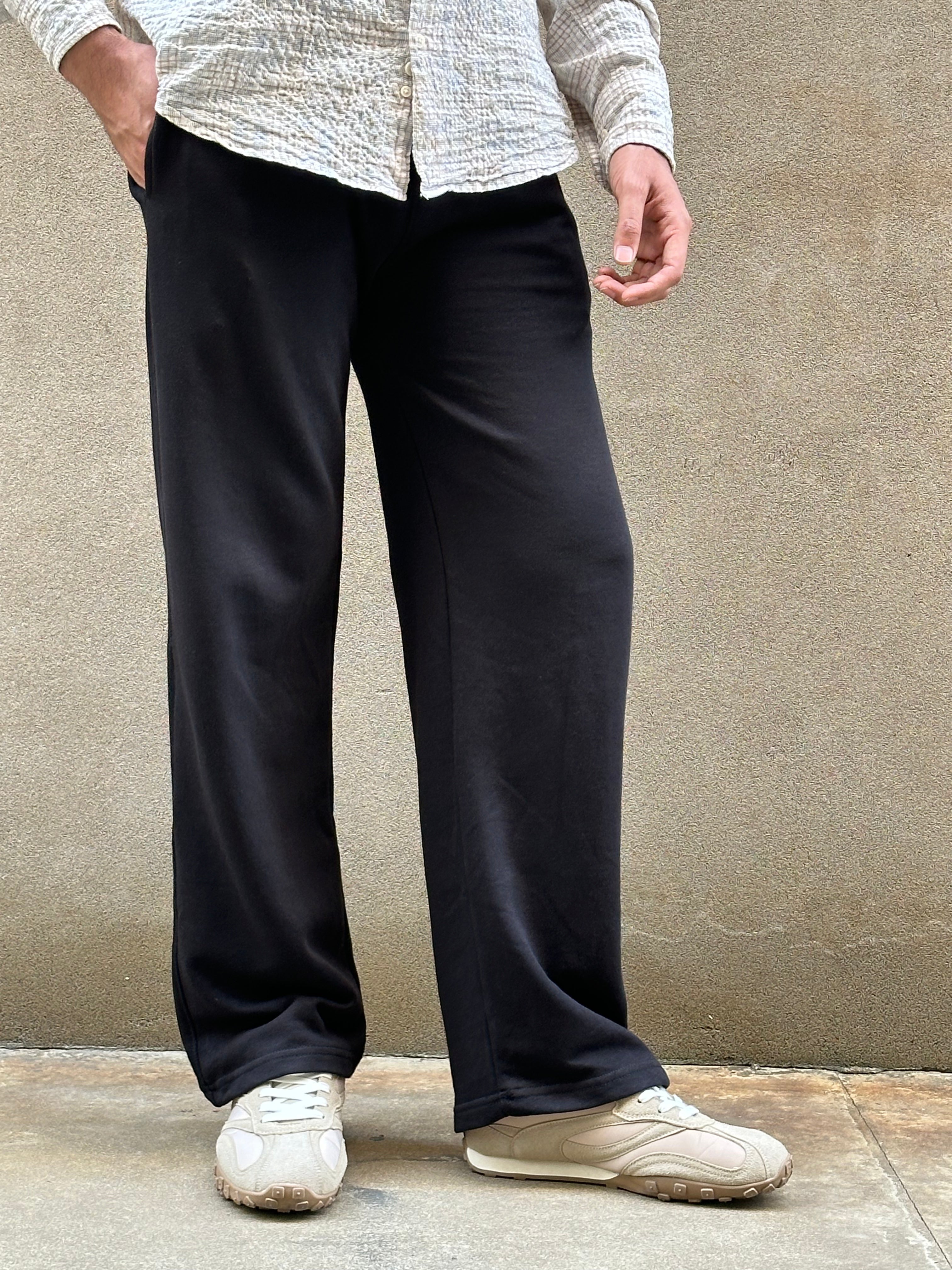 Men's Loose Fit Black Trouser